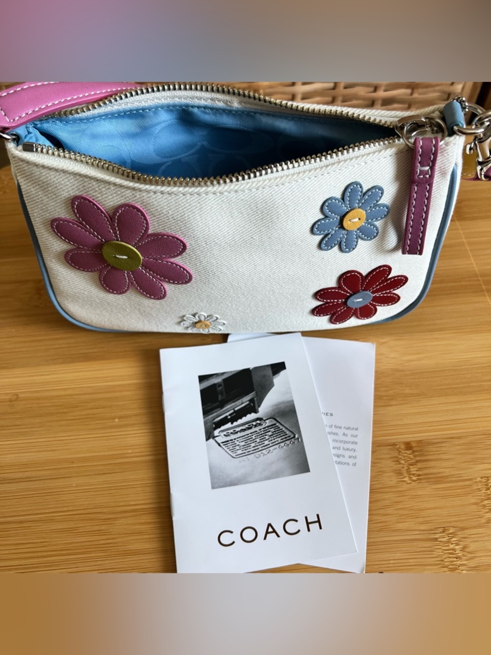 Coach vintage white demi shoulder bag 6754 Shibuya exclusive flower floral - Picture 8 of 11